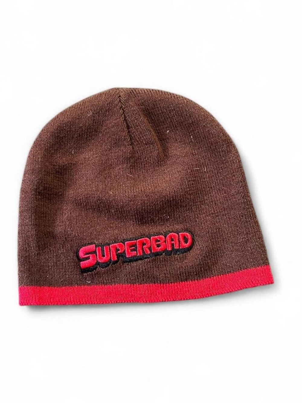 Vintage y2k 2007 Superbad brown beanie #skater #winterwear   00s 2000s